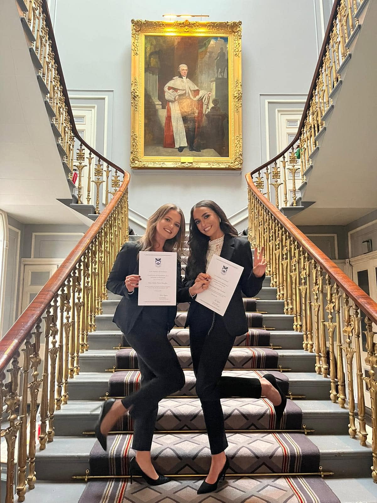 Colledge & Shields solicitors with their Law Society of Scotland certificates